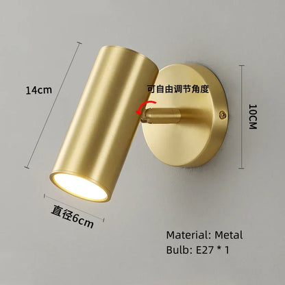 DecorBites™ LED Rotatable Wall Lamp Gold Black White Metal Sconce E27 Bulb