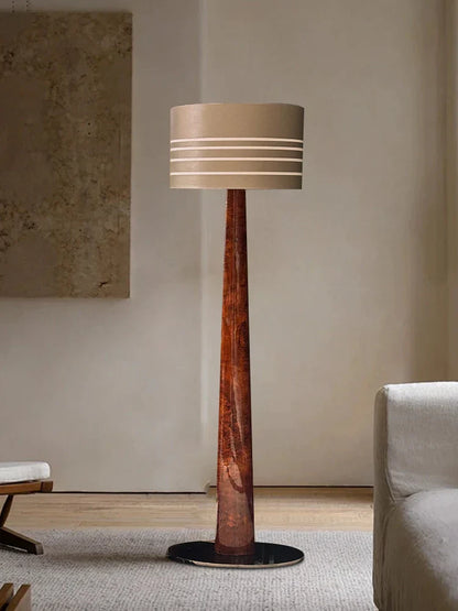 DecorBites™ Brown Leather Wooden Floor Lamp - Luxury Italian Design