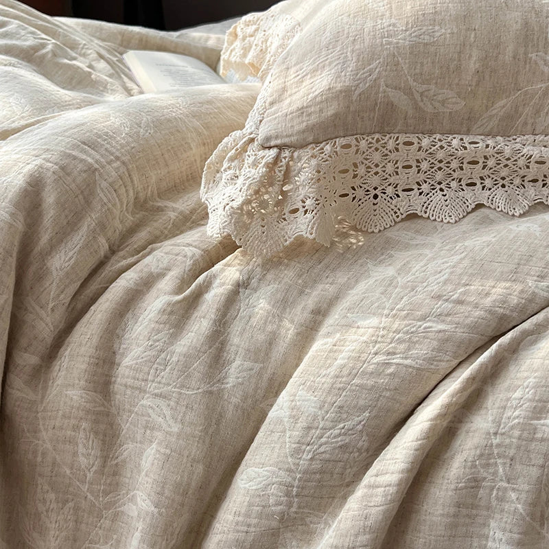 DecorBites™ Lace Princess Jacquard Bedding Set - 4Pcs