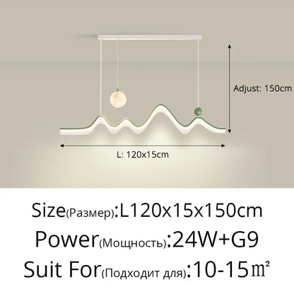 DecorBites™ LED Chandelier: Modern Minimalist Pendant Light for Dining Room, Kitchen, Home Lighting