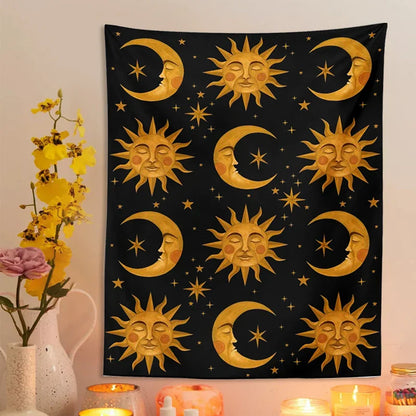 Decobites Sun Moon Tapestry Tarot Mandala Wall Hanging Bedspread Beach Mat Hippie Wall Rugs