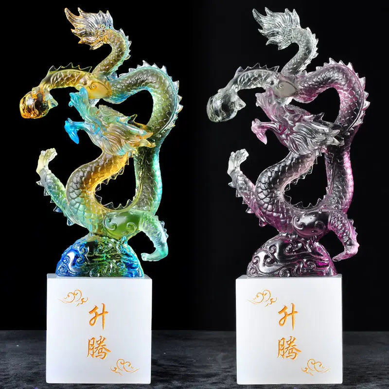 DecorBites™ Ascending Dragon Feng Shui Ornament for Wealth and Success