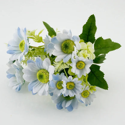 زهور صناعية من الحرير من DecorBites™ مصنوعة من الفاوانيا الزرقاء وزهور الشاي الوردية لتزيين حديقة المنزل وحفلات الزفاف