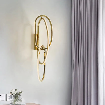 Aplique de pared LED dorado DecorBites™ con iluminación regulable, luminarias modernas de acero pulido