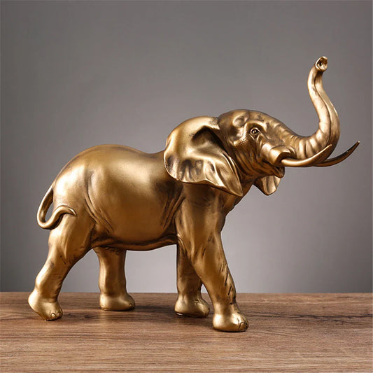 DecorBites™ Elephant Resin Sculpture: Luxury Animal Statue for Home & Office Decor