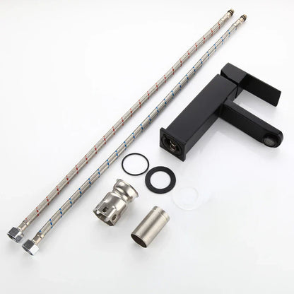 صنبور حوض أسود من DecorBites™ بمقبض واحد لخلاط الماء الساخن والبارد لحوض الحمام