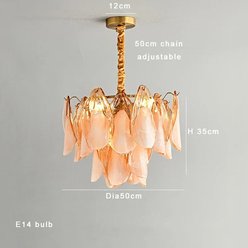 Gold Chrome Petal Chandelier