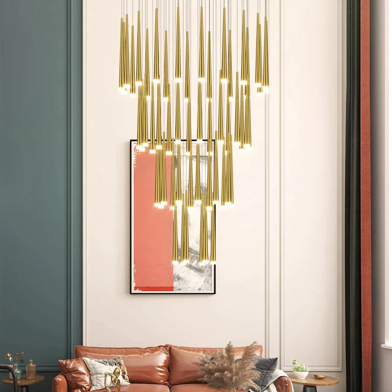DecorBites™ LED Staircase Chandeliers: Modern Luxury for Living Room, Hall, Villa.