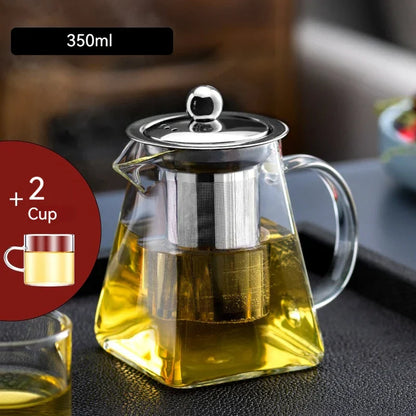 DecorBites™ Glass Teapot: Kungfu Tea Set for Office, High Quality, Thermostable.