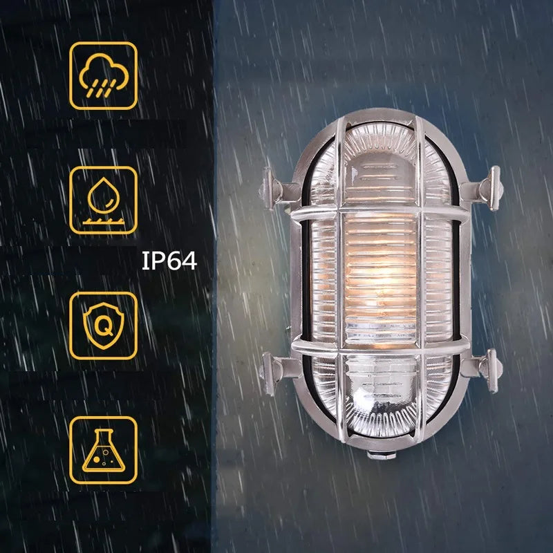Lámpara de pared industrial exterior Decorbites™ impermeable LED para porche jardín balcón