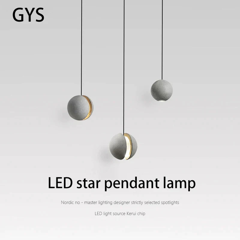 DecorBites™ Cement Chandelier: Industrial Style Pendant Lamp, Retro Modern Decor, 5W Star Fixture