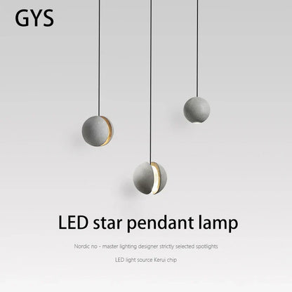 DecorBites™ Cement Chandelier Modern Industrial Pendant Lighting Star Fixture 5W