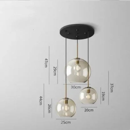 DecorBites™ Industrial Retro LED Glass Pendant Light Chandelier for Kitchen Restaurant