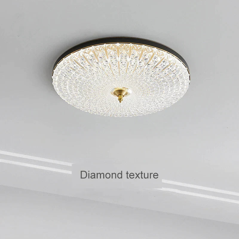 DecorBites™ Glass Round Ceiling Lamp: Simple Luxury for Bedrooms