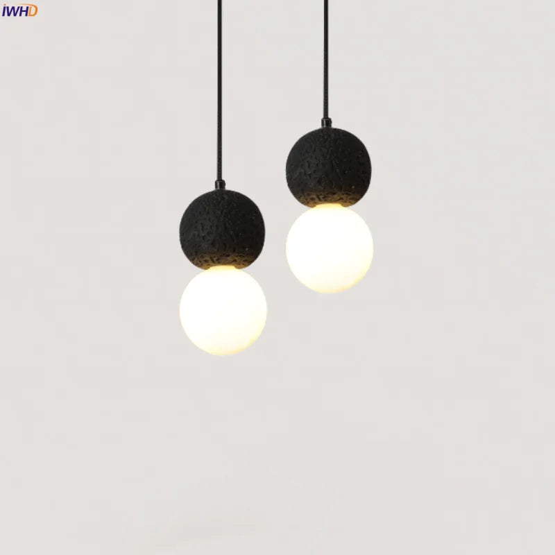 Lámpara colgante LED DecorBites™ de travertino negro - Decoración nórdica moderna para el hogar