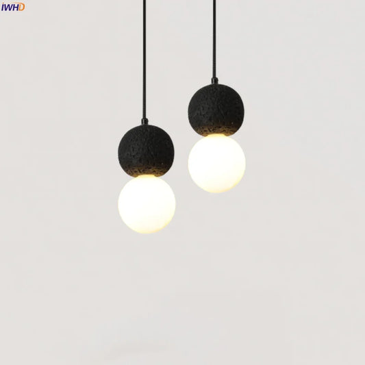 DecorBites™ Black Travertine LED Hanging Pendant Light - Nordic Modern Home Decor