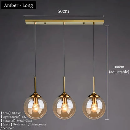 Nordic Glass Pendant Light With Polished Steel Finish