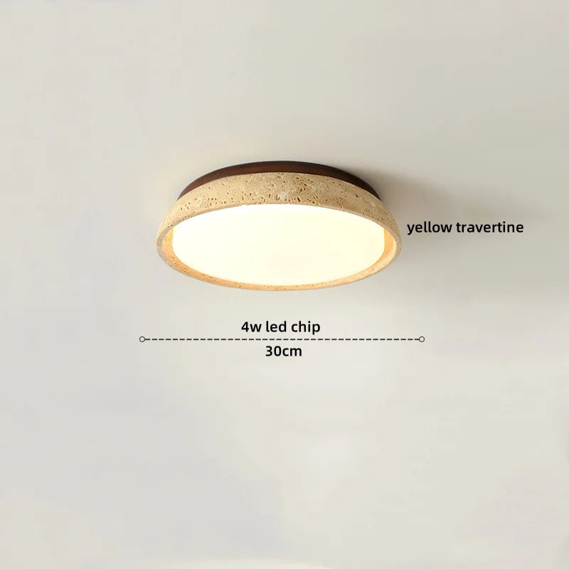 Travertine Wood Ceiling Light