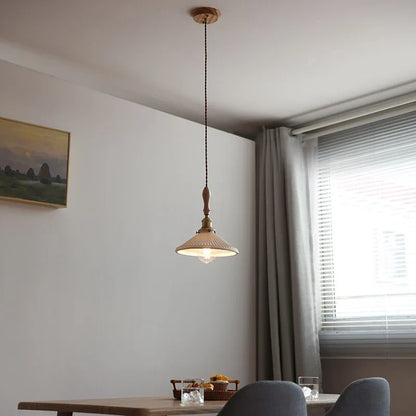 DecorBites™ Ceramic LED Pendant Lights with Ash Wood Nordic Design