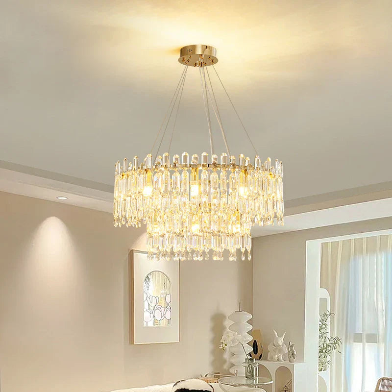 DecorBites™ Crystal Ceiling Chandelier: Postmodern Luxury Indoor Lighting for Living Room, Dining Room & Bedroom