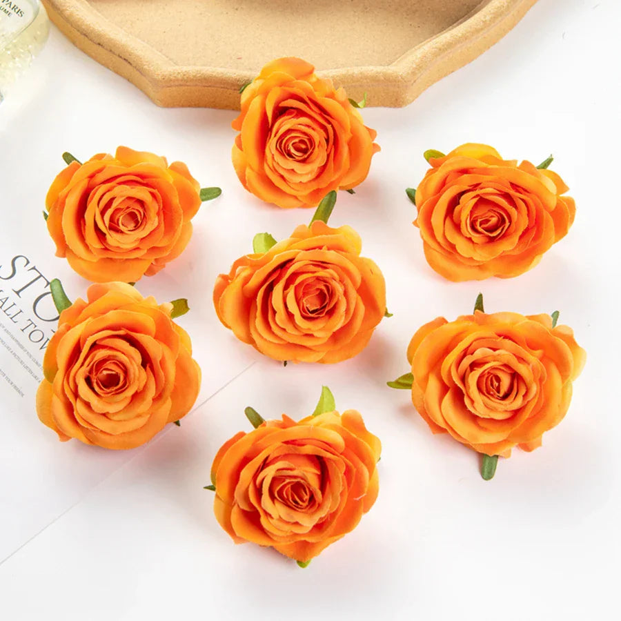 ديكور بايتس™ 10 قطع من الورود الحريرية الزرقاء لتزيين حفلات الزفاف، إكسسوارات الزفاف، زهور صناعية