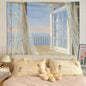 Decobites Window View Digital Printed Wall Tapestry Decor Fabric Poster