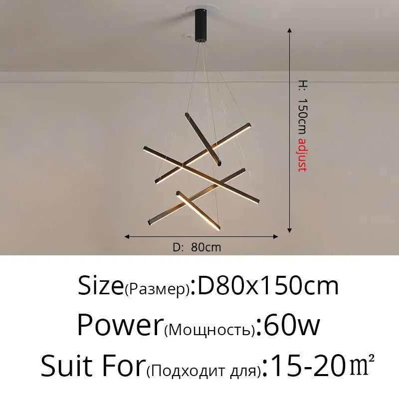 DecorBites™ LED Chandeliers for Stair Hall Dining Living Room Indoors Lighting Fixture