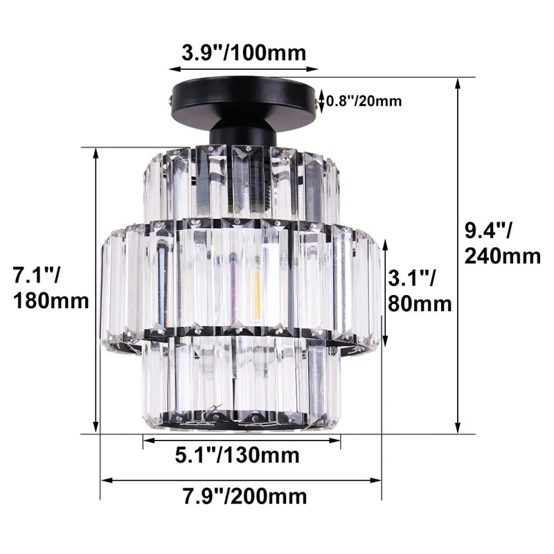 DecorBites™ Crystal Chandelier: Modern LED Ceiling Lamp for Living Room, Hotel Lobby, and Hallway