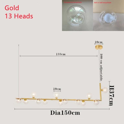 DecorBites™ Double Glass Shade Pendant Light: Nordic Minimalist Design, LED Lamp for Living Room, Restaurant