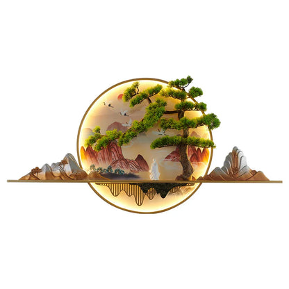 DecorBites™ Landscape LED Wall Light: Modern Chinese Mural Sconce for Home Decor