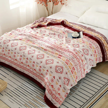 Manta de verano geométrica de gasa de algodón DecorBites™