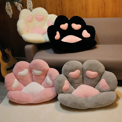 Decobites Soft Plush Cat Paw Seat Cushion for Comfortable Office Chair Support