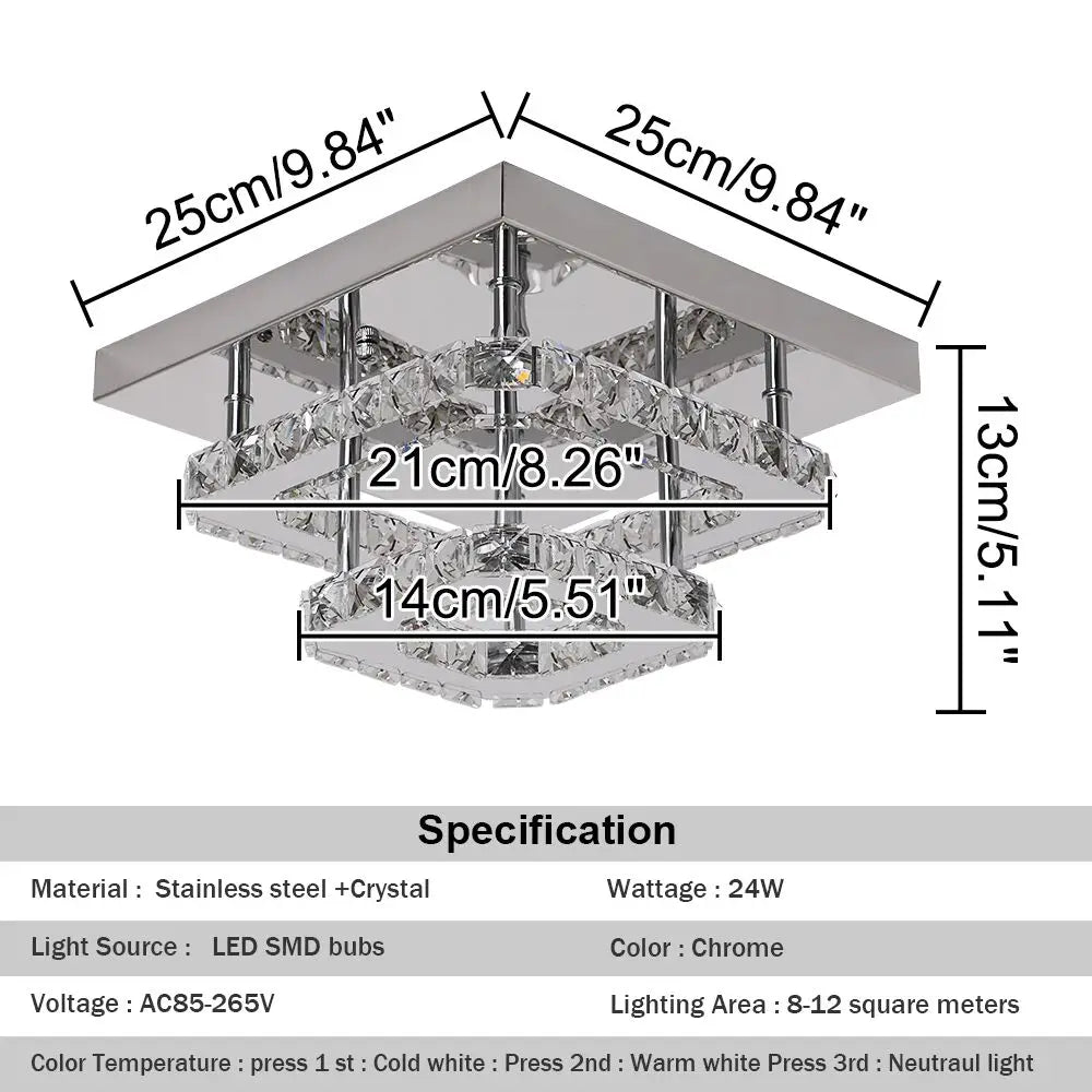 DecorBites™ Crystal Ceiling Chandelier: Modern LED Dining Room Pendant Light by DecorBites™