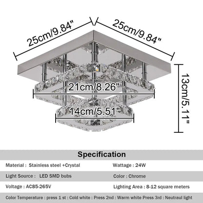 DecorBites™ Crystal Ceiling Chandelier: Modern LED Dining Room Pendant Light by DecorBites™