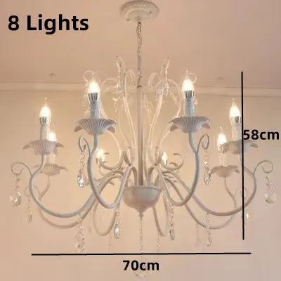 ثريا DecorBites™ المعدنية باللونين الأسود والأبيض مع قلادات كريستالية لإضاءة منزلية أنيقة