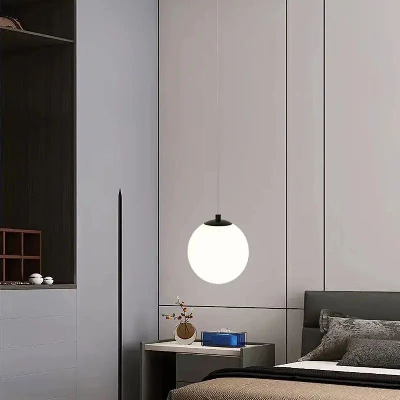 Nordic Glass Pendant Light With Brass or Black Finish