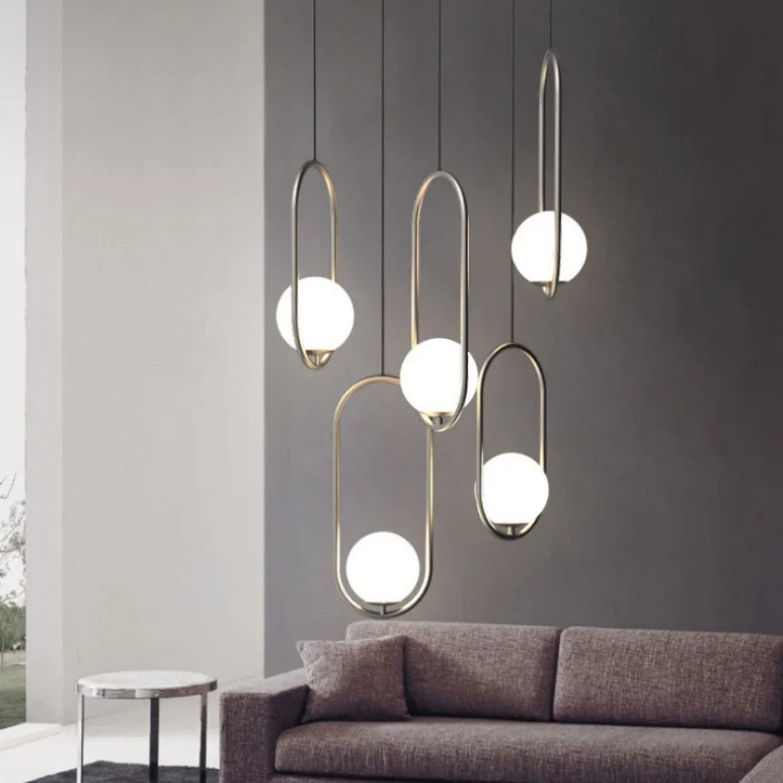 DecorBites™ Glass Pendant Lights: Modern Bedroom Bedside Chandeliers for Home Indoor Decor