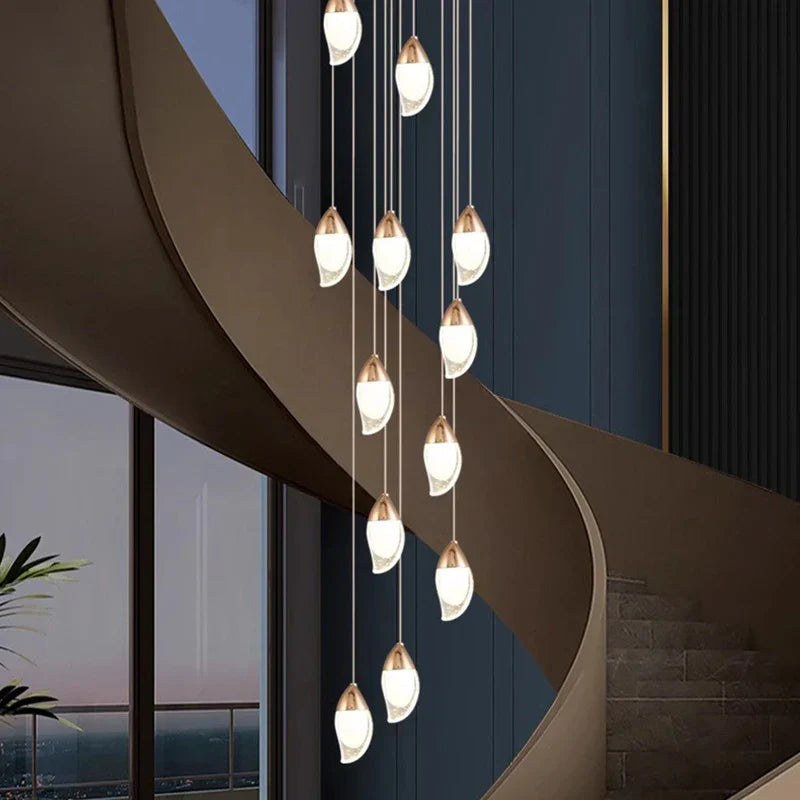 Lámpara de araña de cristal DecorBites™, lámpara colgante para escaleras, iluminación para sala de estar