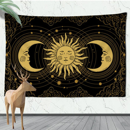 Decobites Sun Moon Tarot Tapestry: Mystical Abstract Art for Home Decor