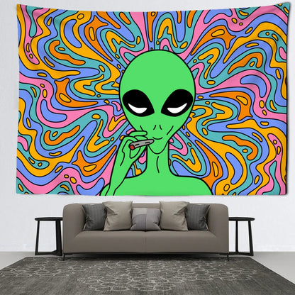 Decobites Psychedelic Alien Tapestry Wall Hanging Abstract Hippie Boho Dorm Home Decor