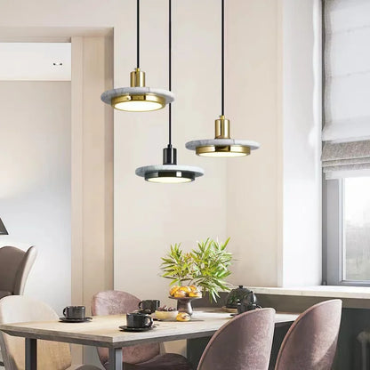 Lámpara de araña DecorBites™ Gold Copper Saucer Marble, decoración de lujo para el hogar, mesilla de noche, mesa de café