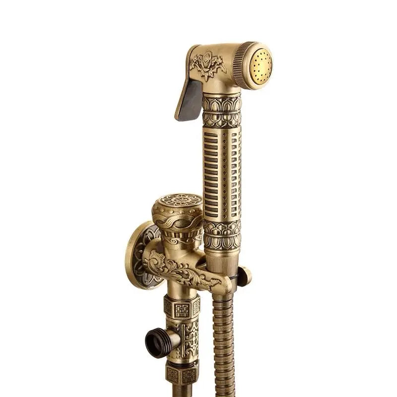 Juego de Cabezal de Ducha Shattaf Portátil de Latón Dorado Decorbites™