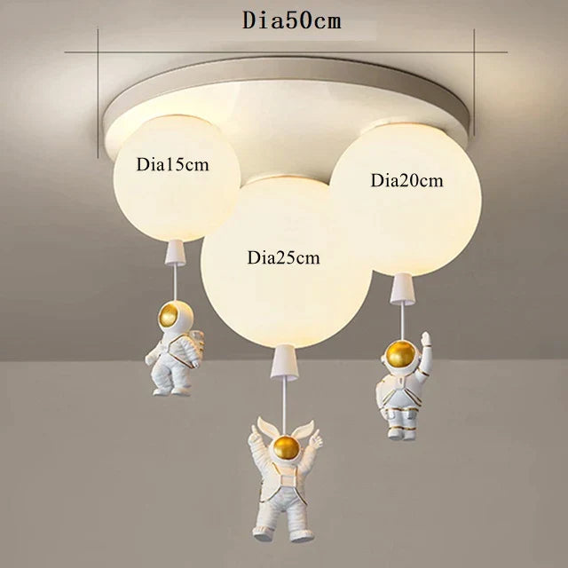 DecorBites™ LED Astronaut Glass Ball Pendant Light for Children's Room