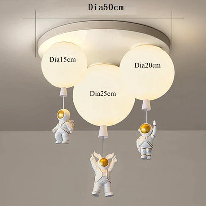 DecorBites™ LED Astronaut Glass Ball Pendant Light for Children's Room