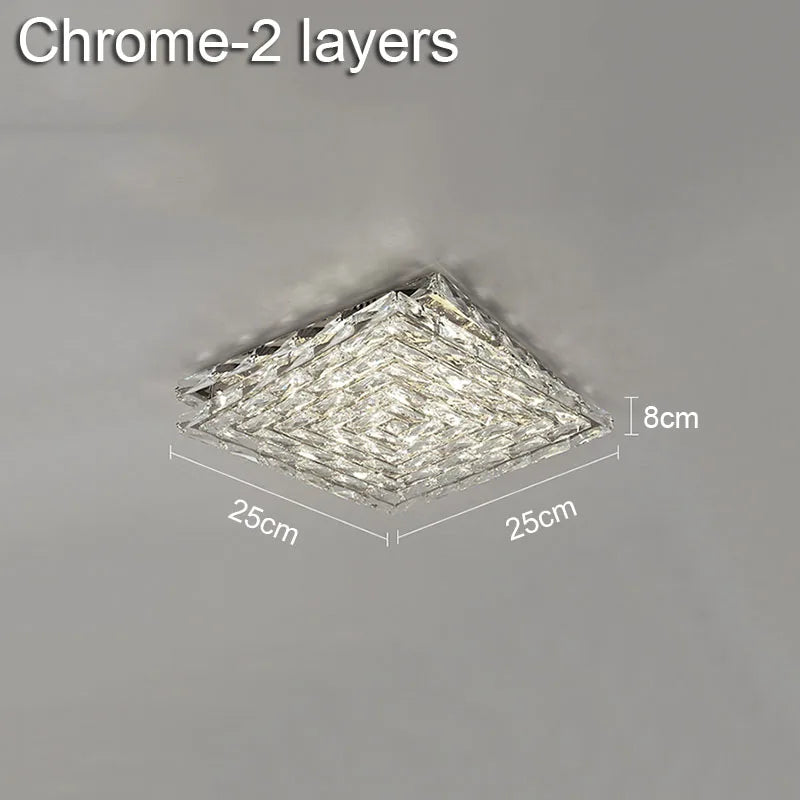 DecorBites™ Crystal Ceiling Lamp: Modern Minimalist Indoor LED Lighting for Living Room, Dining & Bedroom