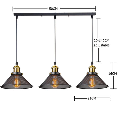 DecorBites™ Black Cage Pendant Light Iron Industrial Retro Lighting for Home Decor