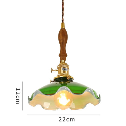 DecorBites™ Green Glass LED Pendant Light for Home Decor & Restaurant Vintage Lighting
