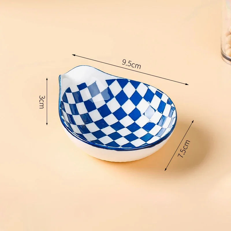 Geometric Ceramic Sauce Dish