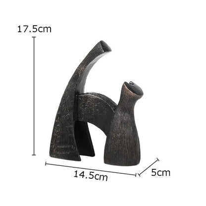 DecorBites™ Bull Statue: Abstract Cast Iron Cattle Sculpture for Modern Home Decor