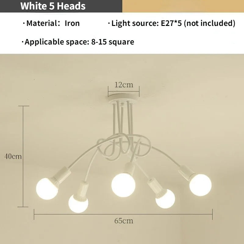 DecorBites™ Gold Black Sputnik Chandelier Pendant Light for Living Room Bedroom Farmhouse